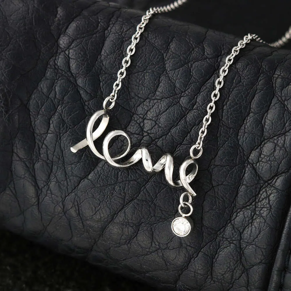 Son to Mom Best Piece Scripted Love Necklace