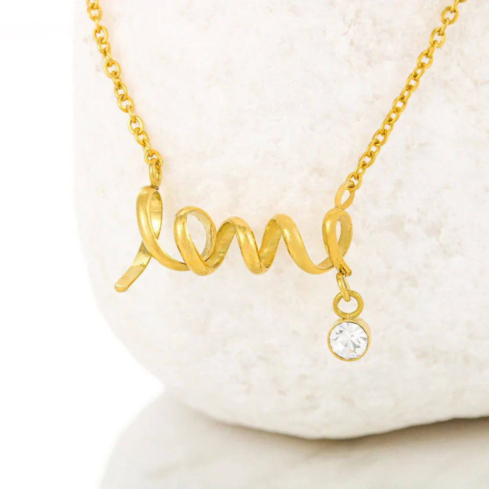 Son to Mom Best Piece Scripted Love Necklace