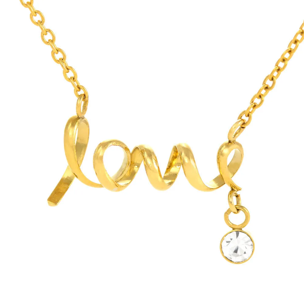 Son to Mom Best Piece Scripted Love Necklace