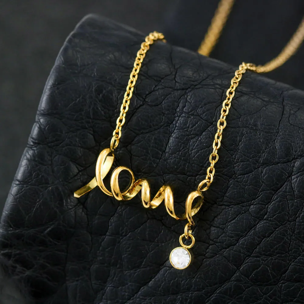 Son to Mom Best Piece Scripted Love Necklace