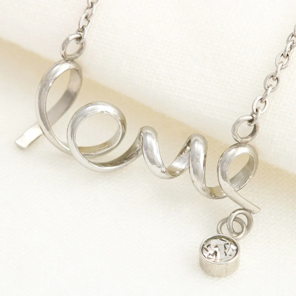 Son to Mom Best Piece Scripted Love Necklace