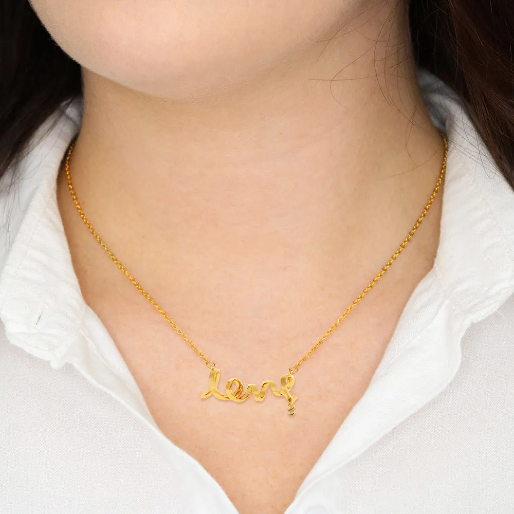 Son to Mom Best Piece Scripted Love Necklace