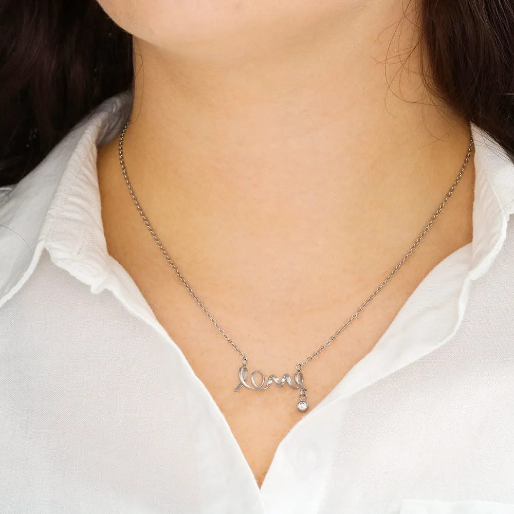 Son to Mom Best Piece Scripted Love Necklace