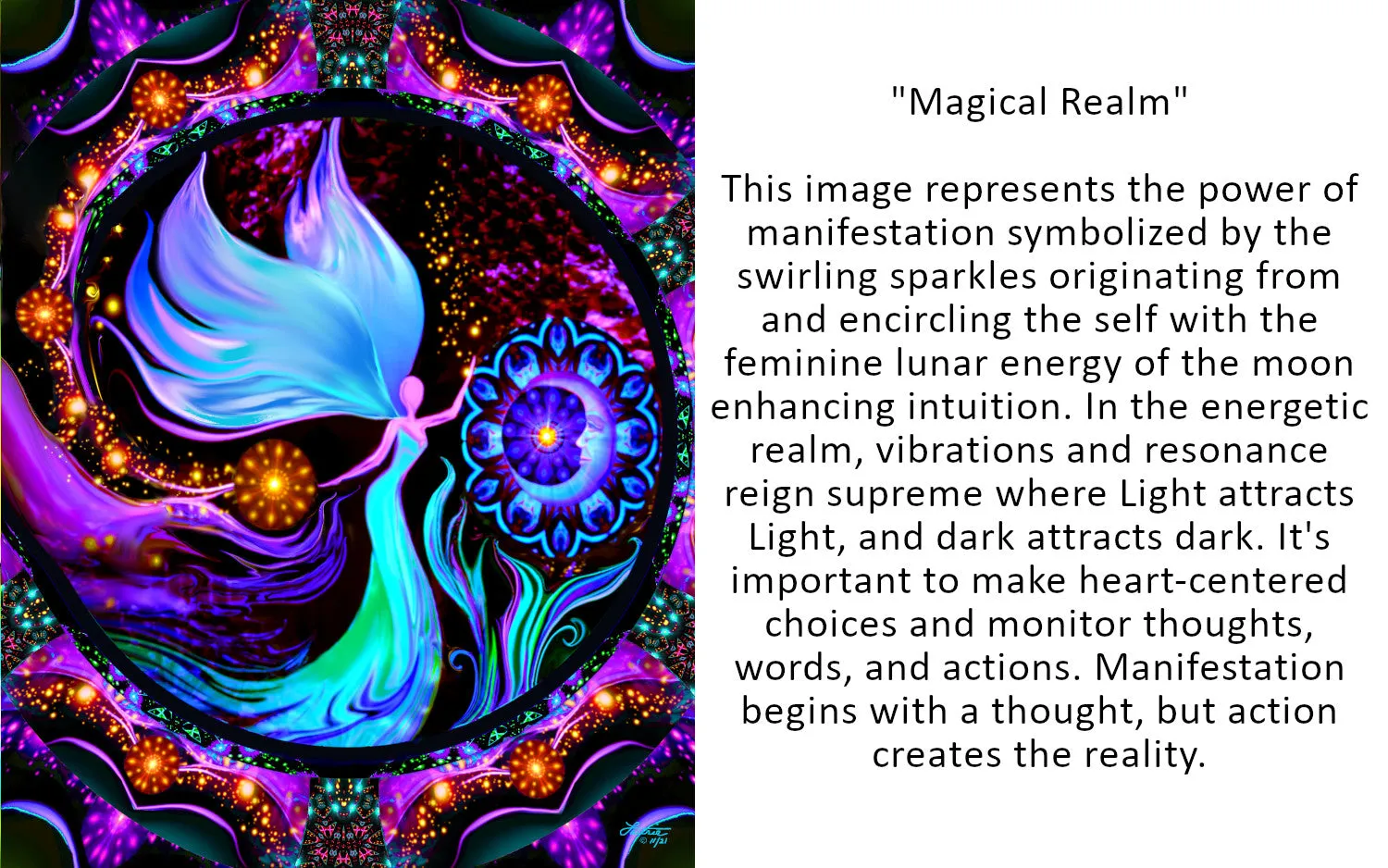 Spiral Energy Angel Art Greeting Card, Reiki Blank Notecard, Visionary Art - "Magical Realm"