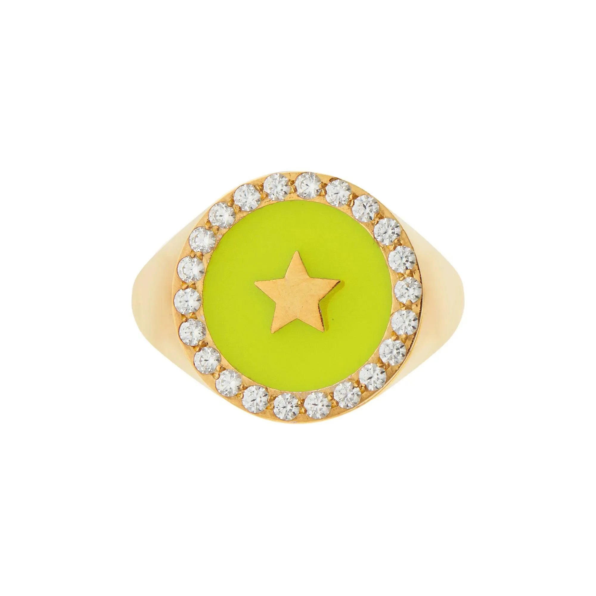 Star Enamel Crystal Chevalier Ring