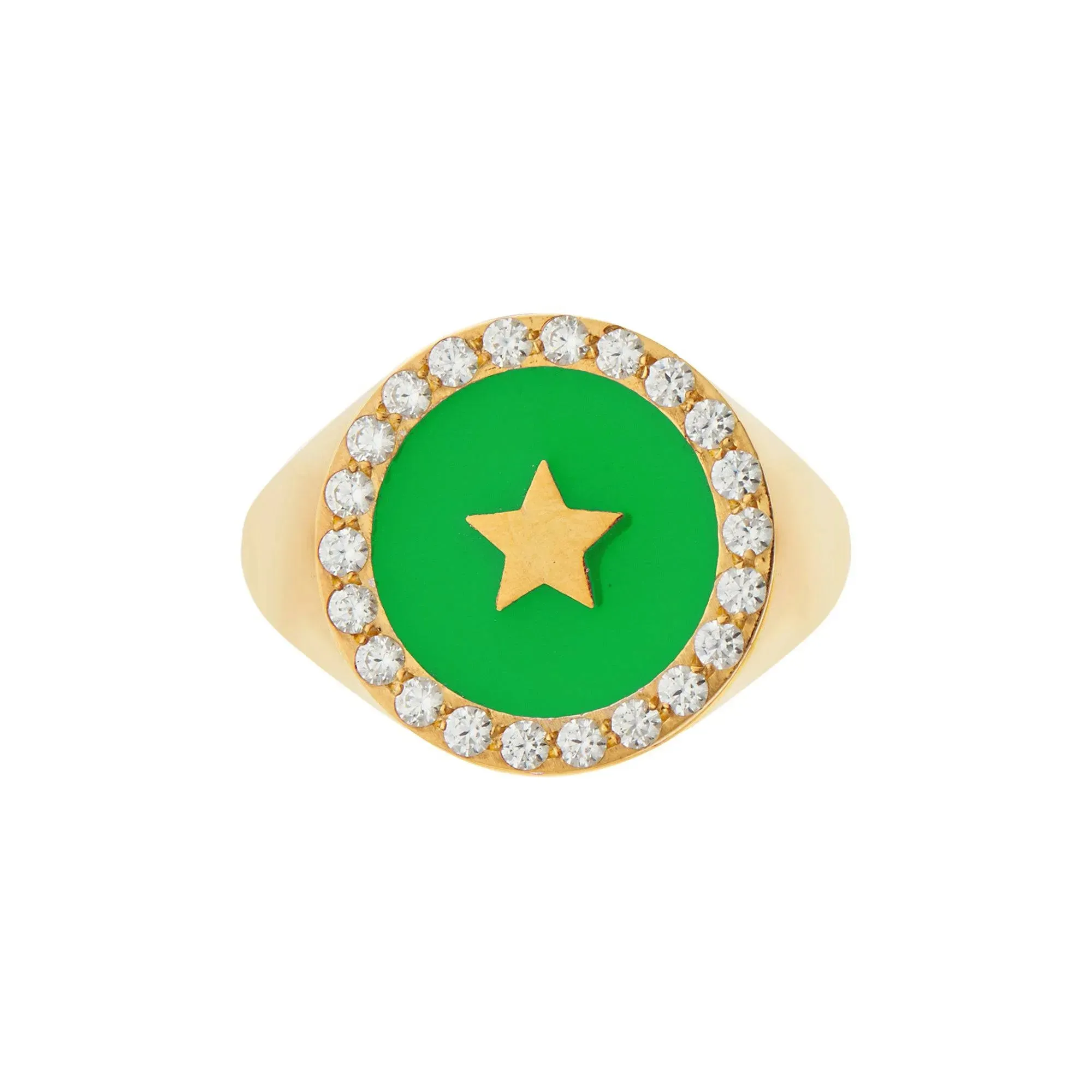 Star Enamel Crystal Chevalier Ring