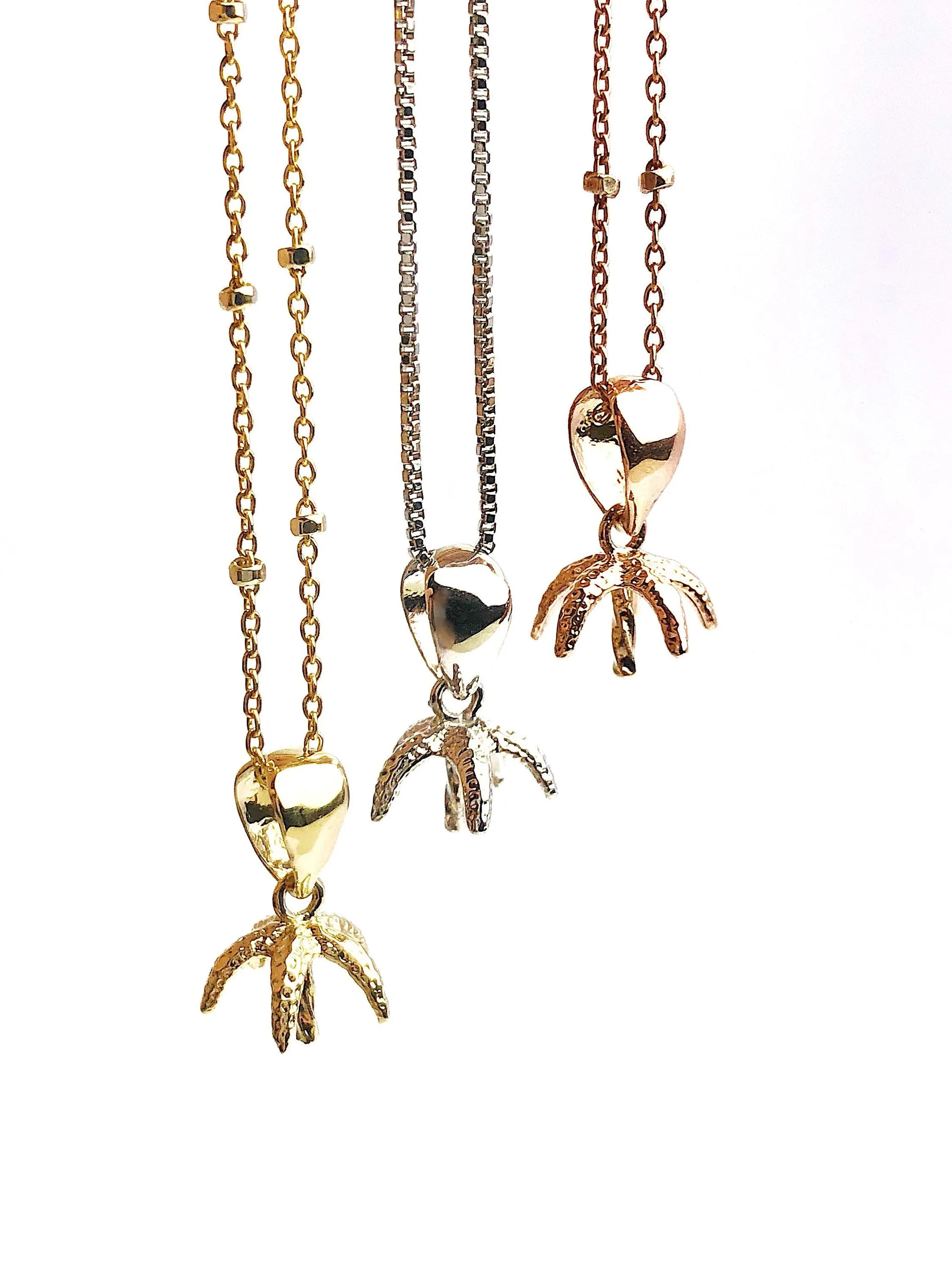 Starfish Pearl Pendant Setting - 14K Yellow Gold, Rose Gold, White Gold - Setting only. No pearl included. TP-88