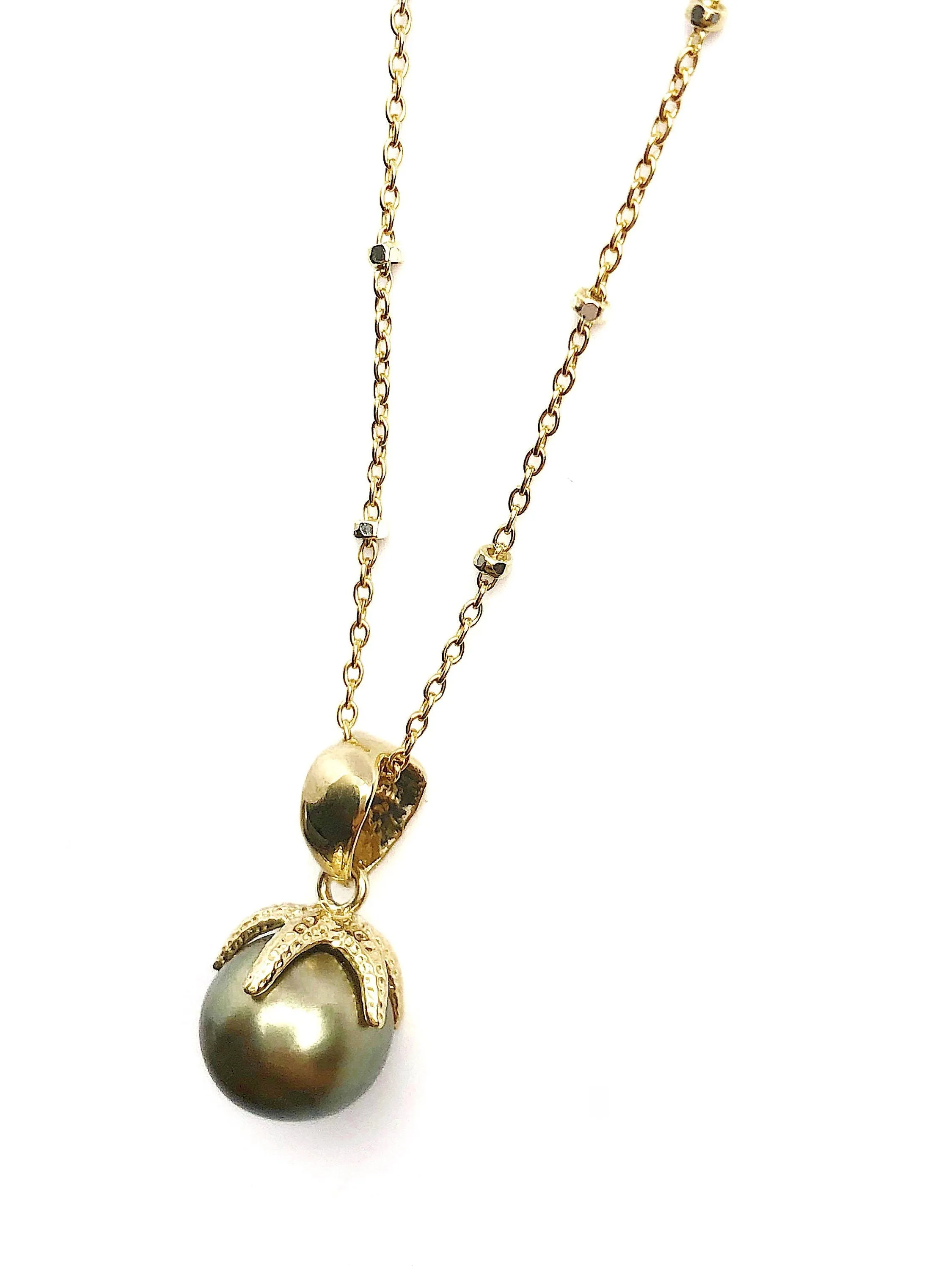 Starfish Pearl Pendant Setting - 14K Yellow Gold, Rose Gold, White Gold - Setting only. No pearl included. TP-88