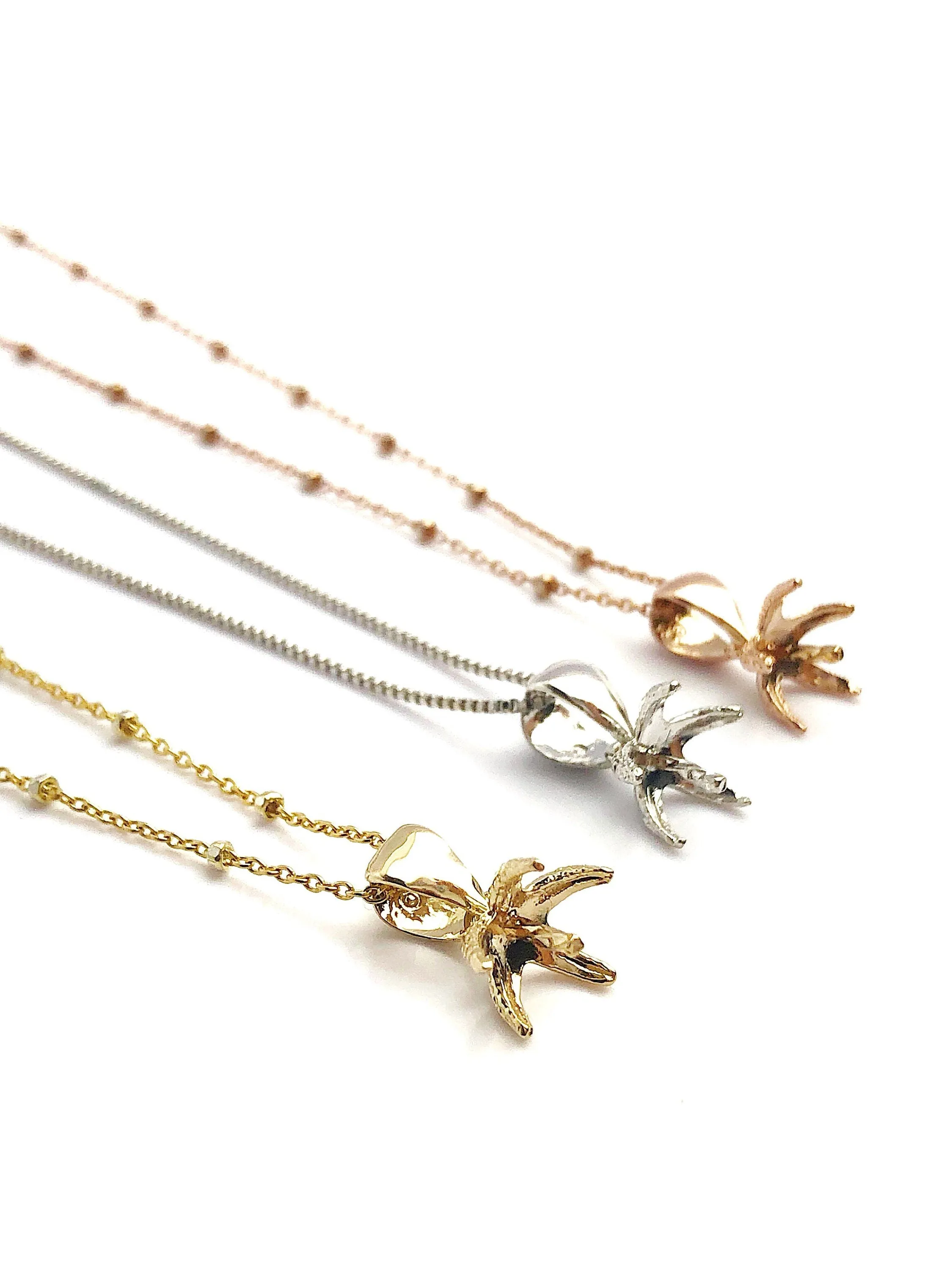 Starfish Pearl Pendant Setting - 14K Yellow Gold, Rose Gold, White Gold - Setting only. No pearl included. TP-88