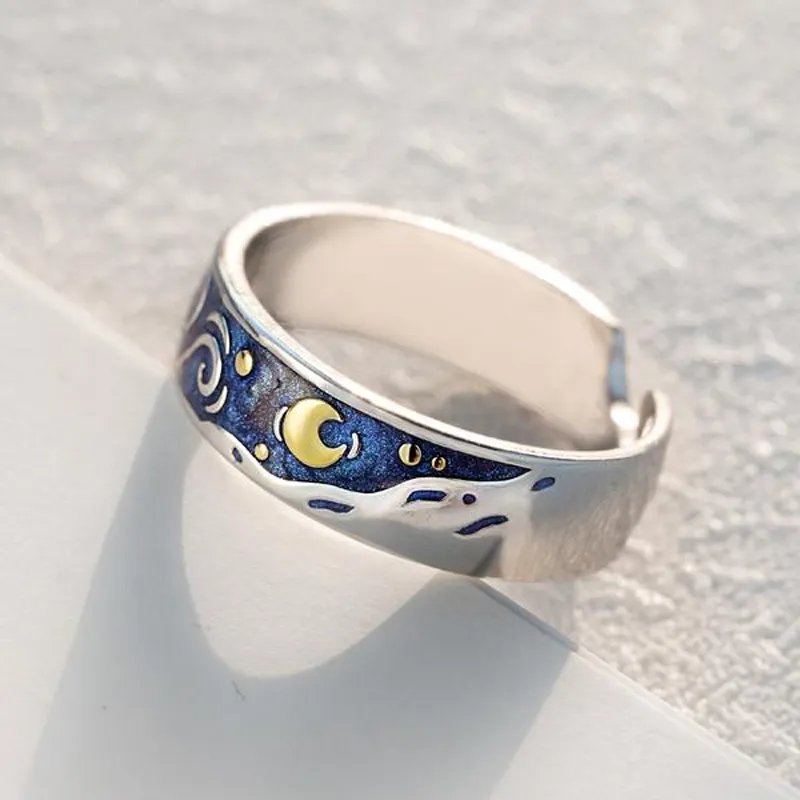 Starry Night Couple’s Rings