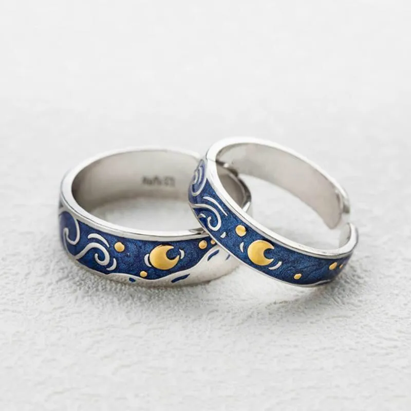Starry Night Couple’s Rings