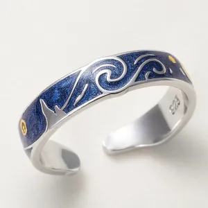 Starry Night Silver Ring