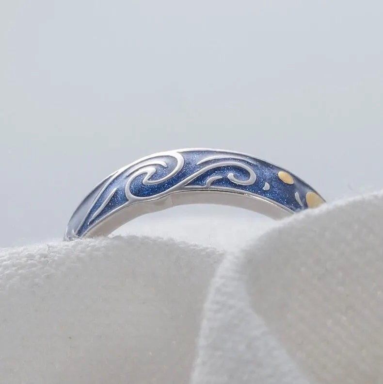 Starry Night Silver Ring