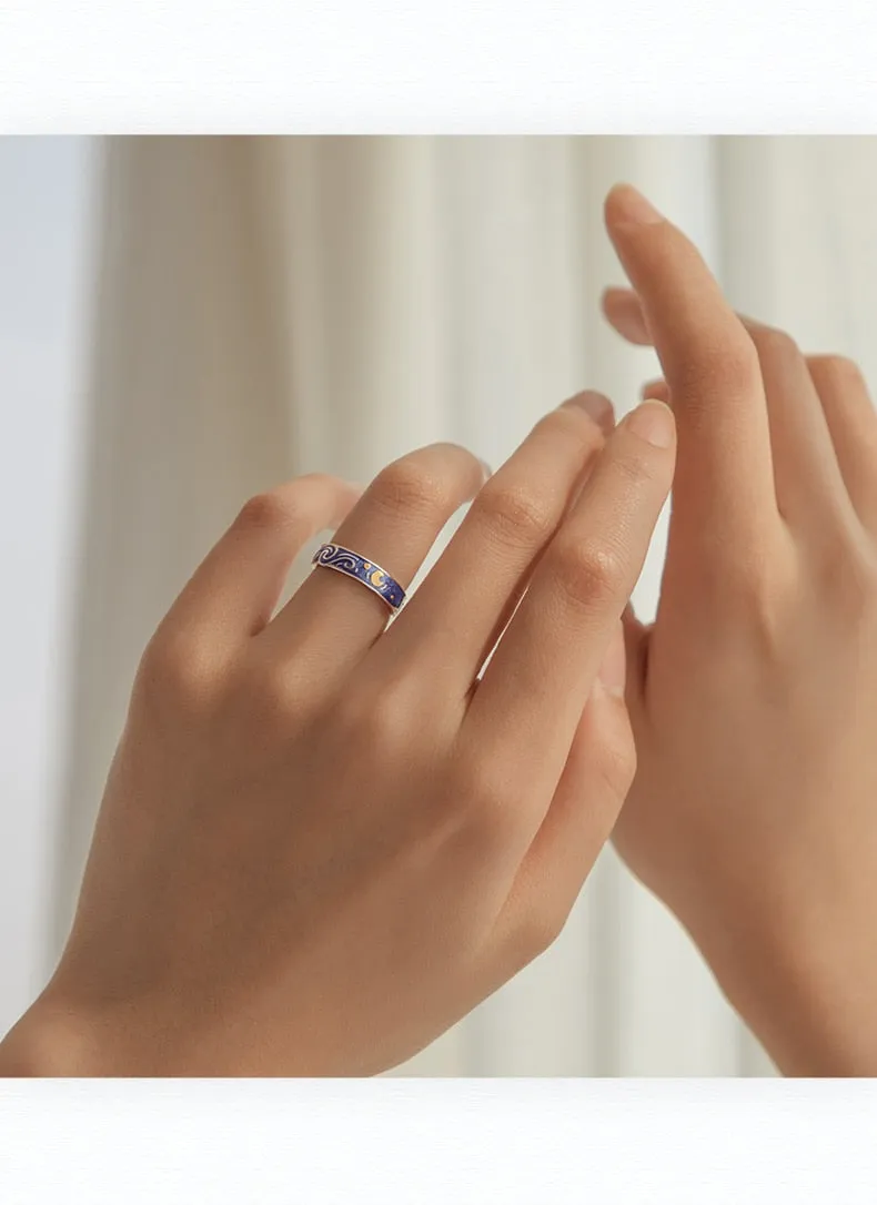 Starry Night Silver Ring