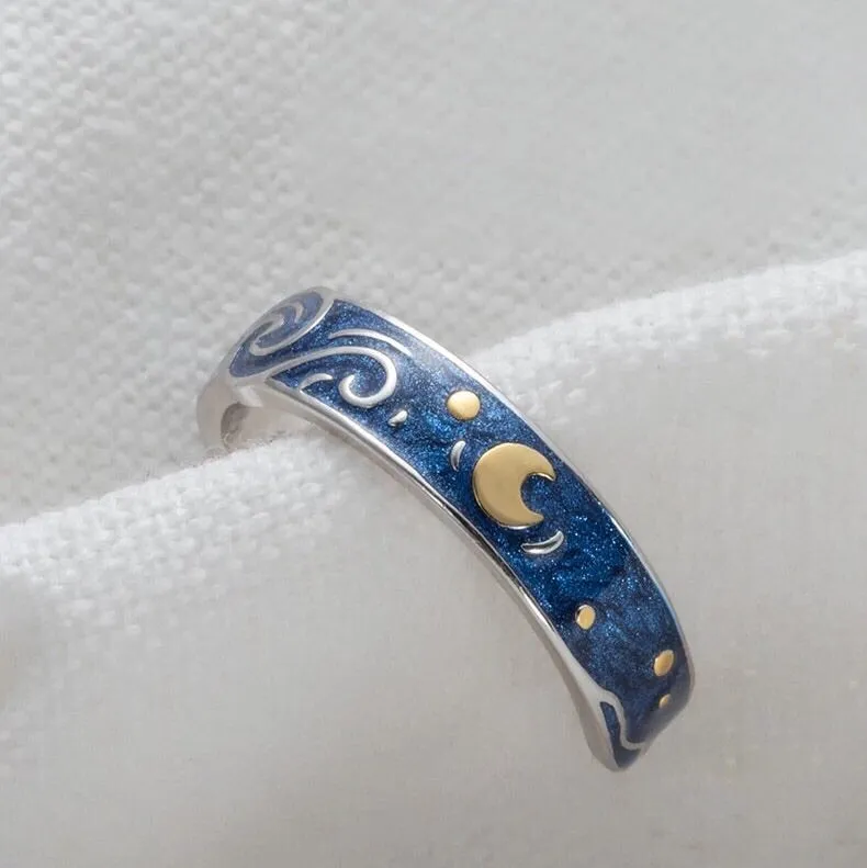Starry Night Silver Ring