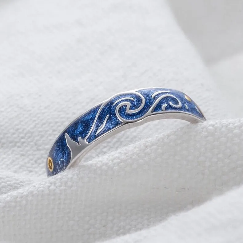 Starry Night Silver Ring