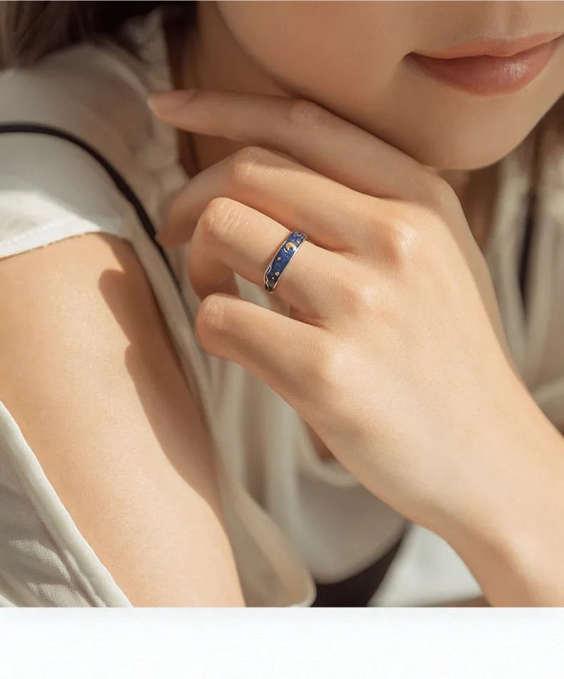 Starry Night Silver Ring