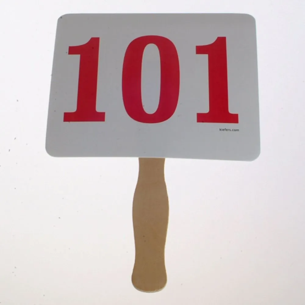 Stock Colored Number Bid Paddles (100/Pack)