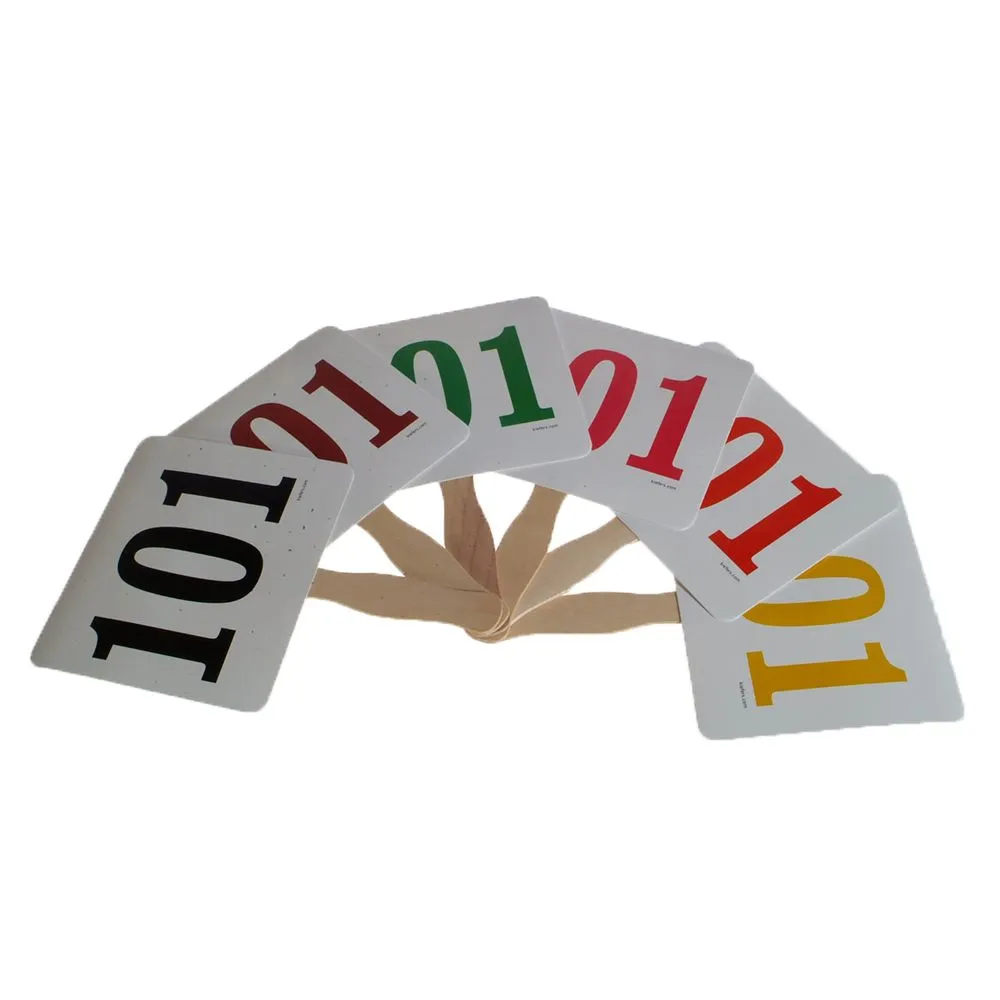 Stock Colored Number Bid Paddles (100/Pack)