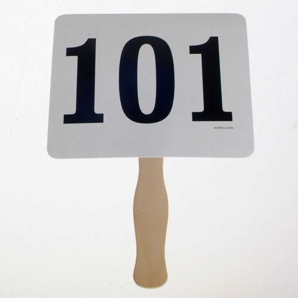 Stock Colored Number Bid Paddles (100/Pack)