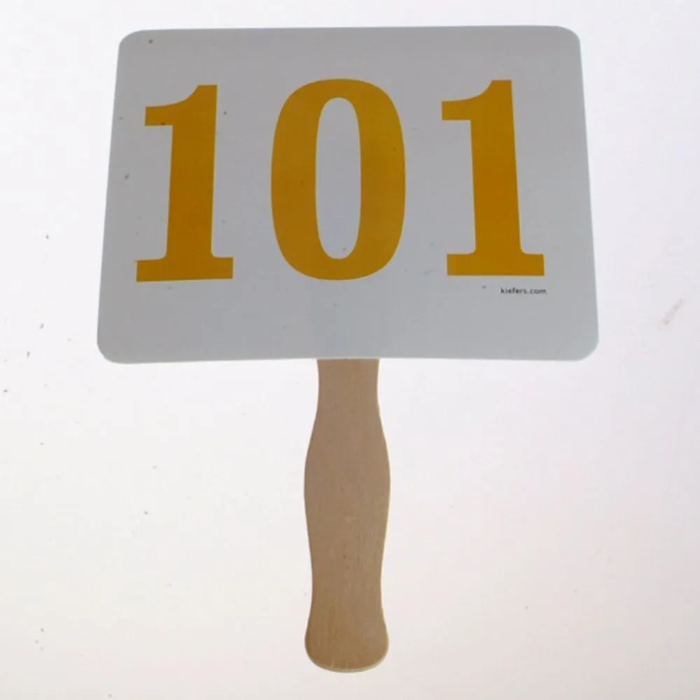 Stock Colored Number Bid Paddles (100/Pack)