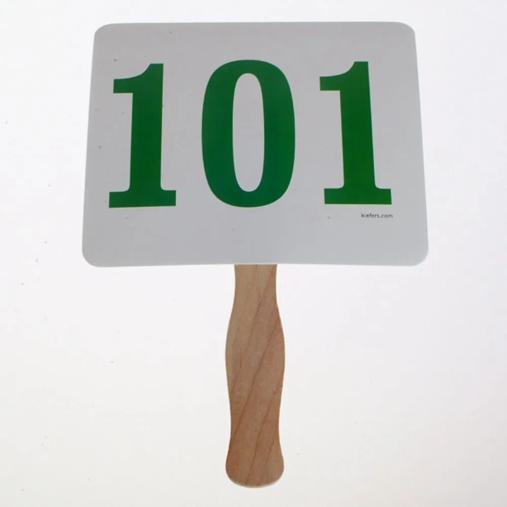 Stock Colored Number Bid Paddles (100/Pack)