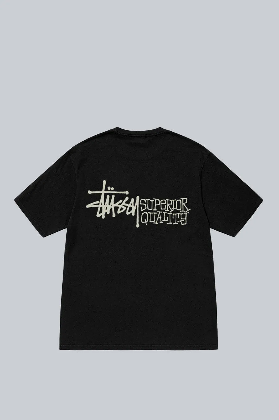 STUSSY SUPERIOR QUALITY PIG DYED TEE BLACK