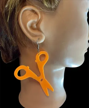 Stylist Large Neon Scissor Earrings