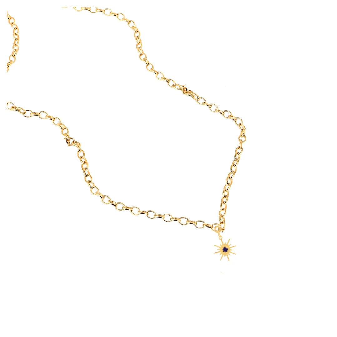 Sun Charm Sapphire Pendant