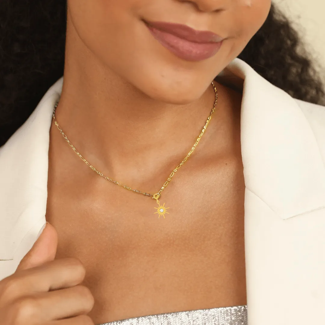 Sun Charm Sapphire Pendant