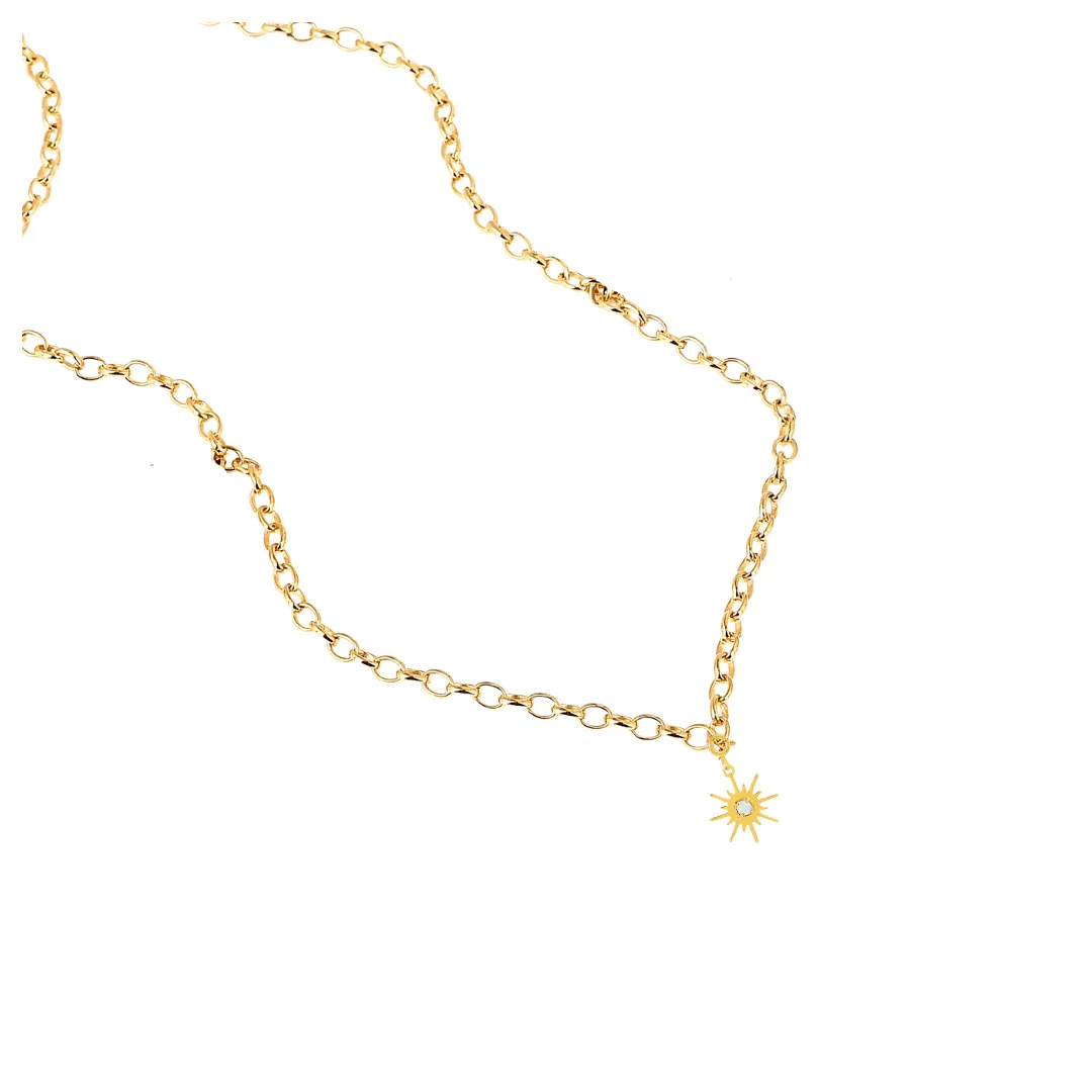 Sun Charm Sapphire Pendant