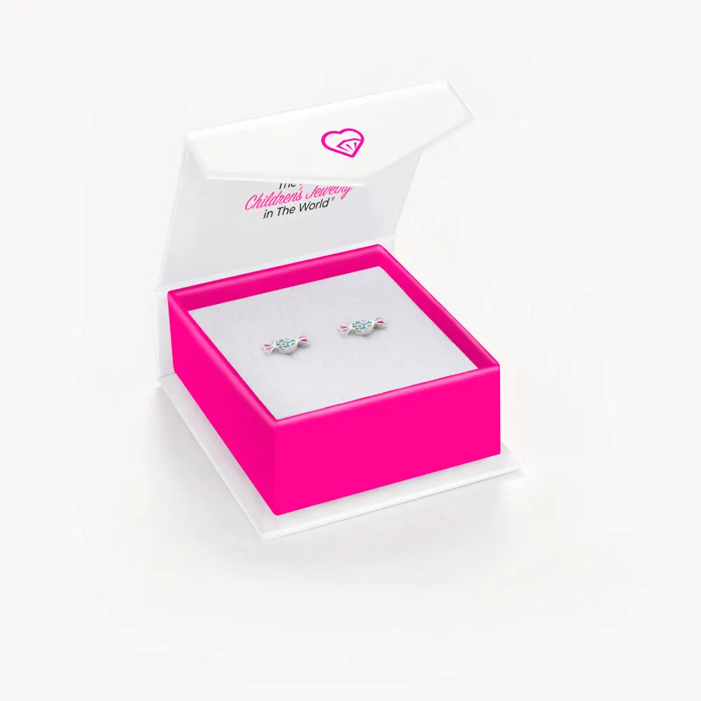 Sweet Tooth Candy Kids / Children's / Girls Earrings Screw Back Enamel - Sterling Silver