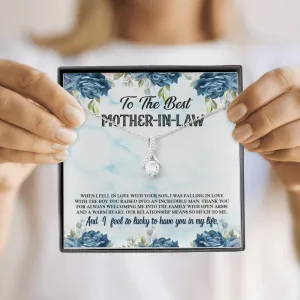 Thank you for welcoming me-Alluring Beauty Solitaire Necklace for Mother In Law