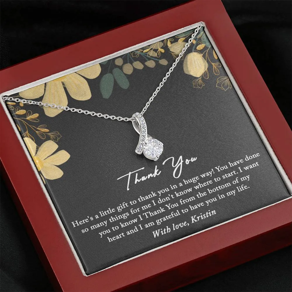 Thank You Gift Necklace, Thank You Gift for Her, Thank You Gift, Thank You From The Bottom Of My Heart, Thank You Keepsake