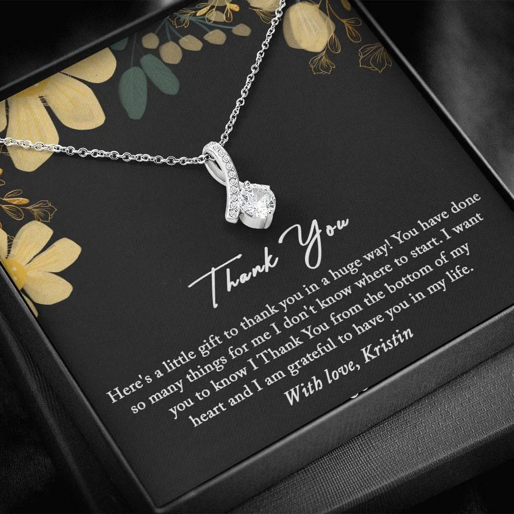 Thank You Gift Necklace, Thank You Gift for Her, Thank You Gift, Thank You From The Bottom Of My Heart, Thank You Keepsake