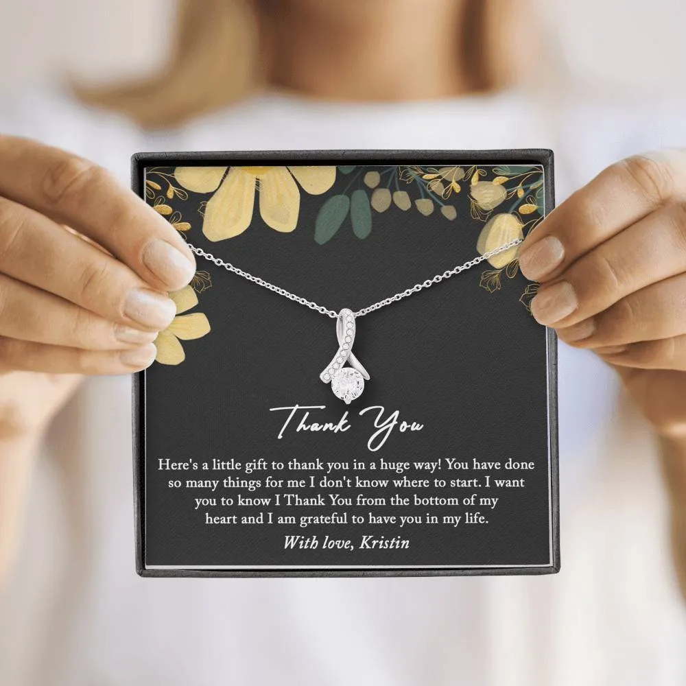 Thank You Gift Necklace, Thank You Gift for Her, Thank You Gift, Thank You From The Bottom Of My Heart, Thank You Keepsake