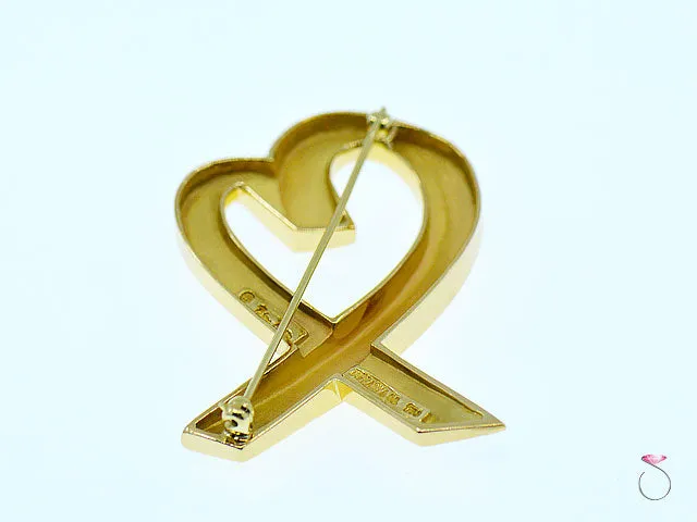Tiffany & Co Large Paloma Picasso 18k Yellow Gold Loving Heart Pin Brooch