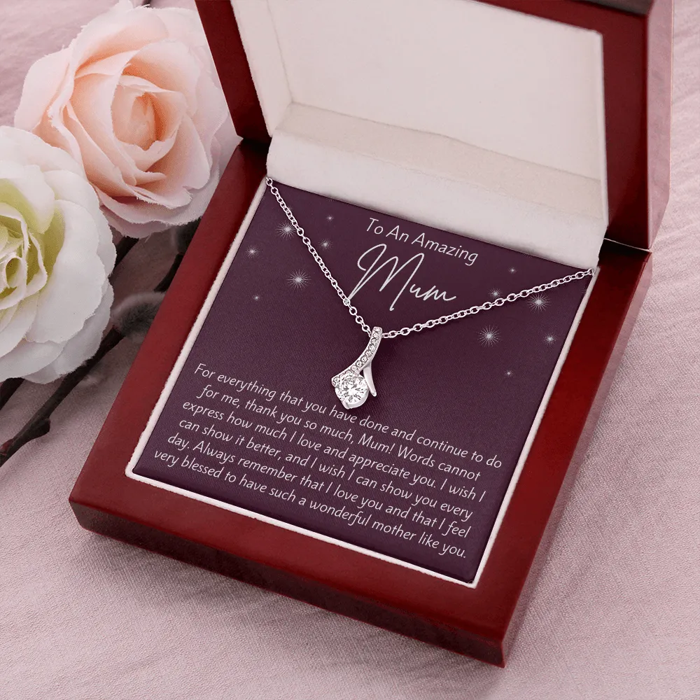 To An Amazing Mum Ribbon Necklace