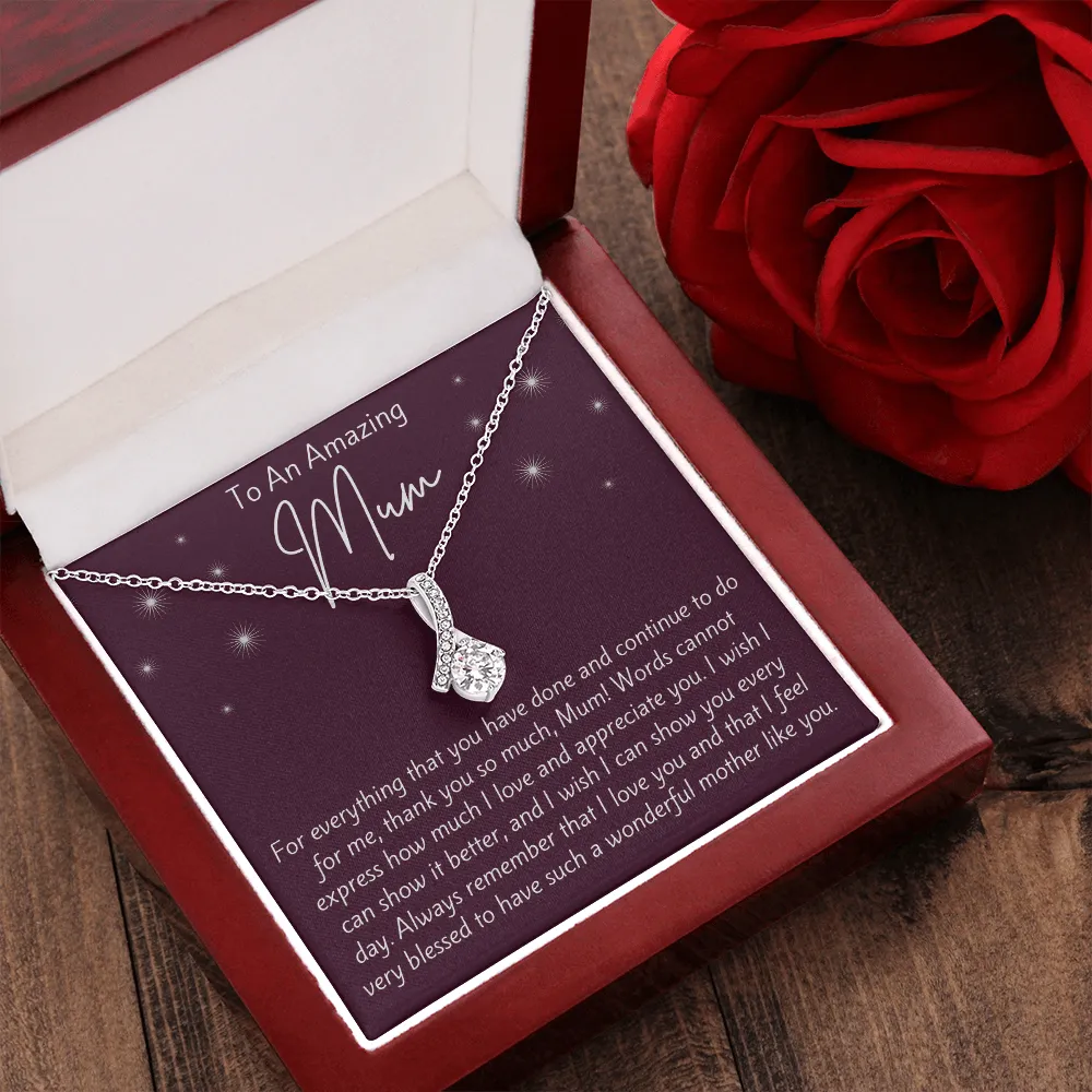 To An Amazing Mum Ribbon Necklace