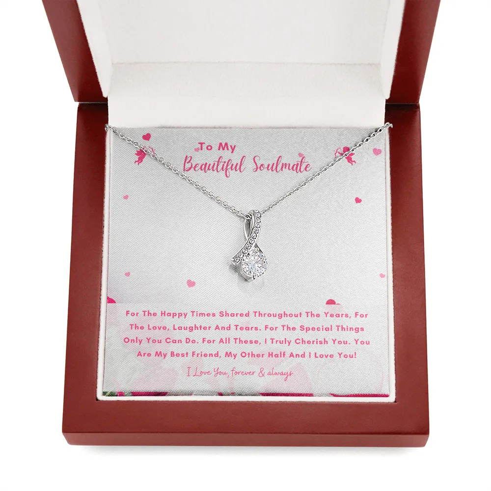 To My Beautiful Soulmate - You Are My Other Half And I Love You! (Limited Time Offer) - Alluring Beauty Necklace