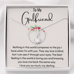 To My Girlfriend Petite Ribbon Necklace