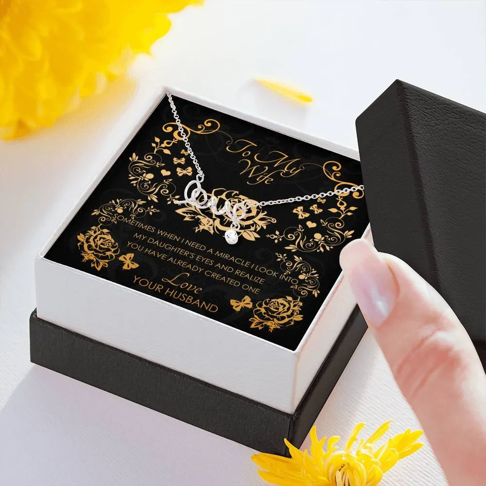 To My Wife Scripted Love Necklace