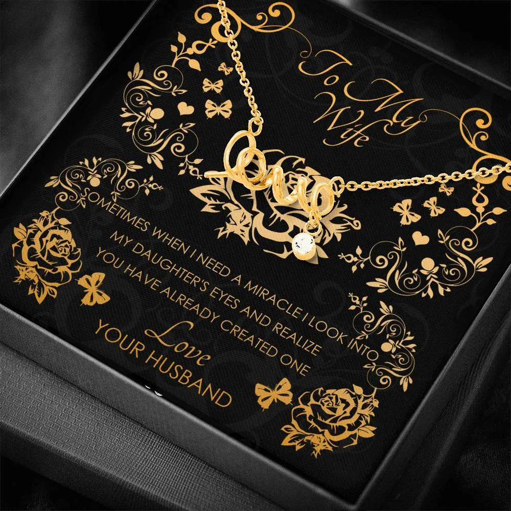 To My Wife Scripted Love Necklace