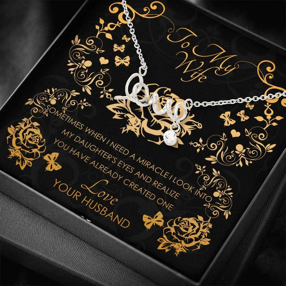 To My Wife Scripted Love Necklace