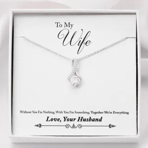Together we're everything-Alluring Beauty Solitaire Necklace for Wife
