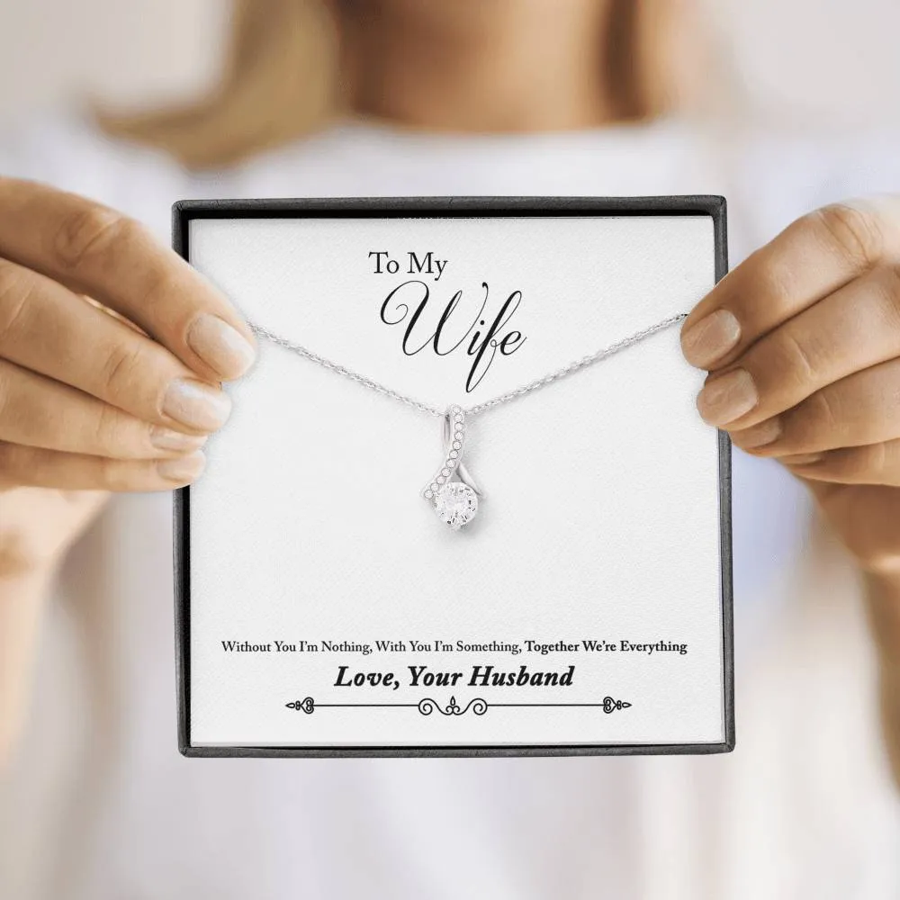 Together we're everything-Alluring Beauty Solitaire Necklace for Wife