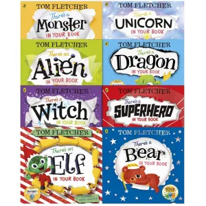Tom Fletcher There's Series 8 Books Collection Set (There's a Unicorn in Your Book, There's a Dragon in Your Book)