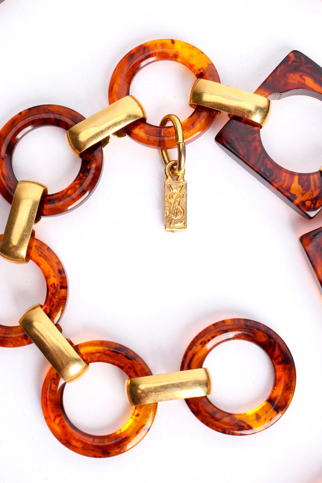 Tortoise Square Link Chain Belt