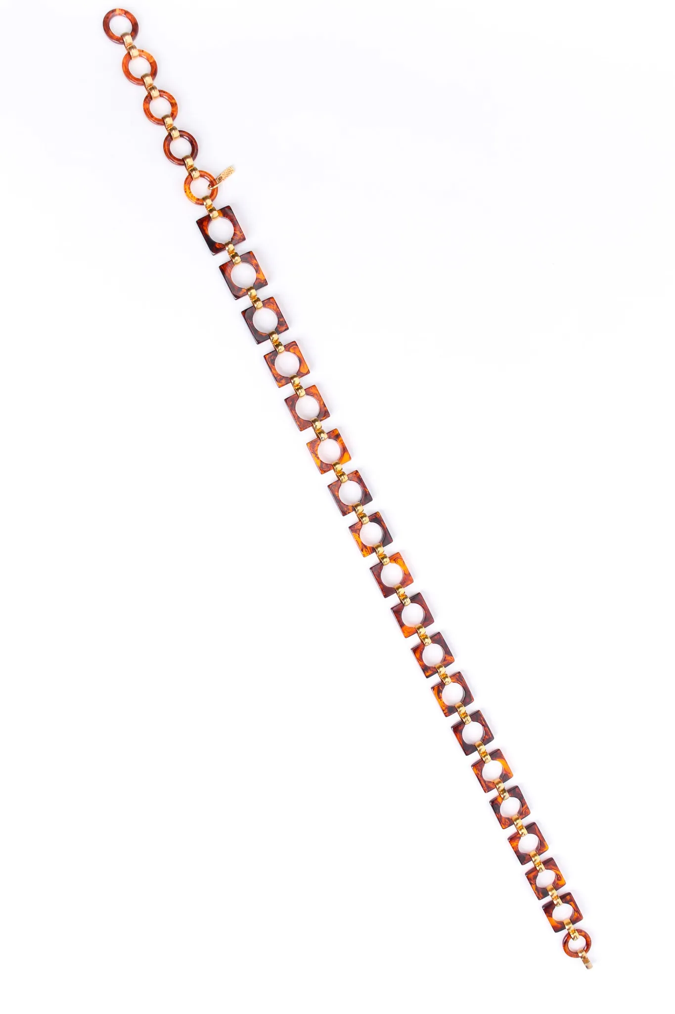 Tortoise Square Link Chain Belt