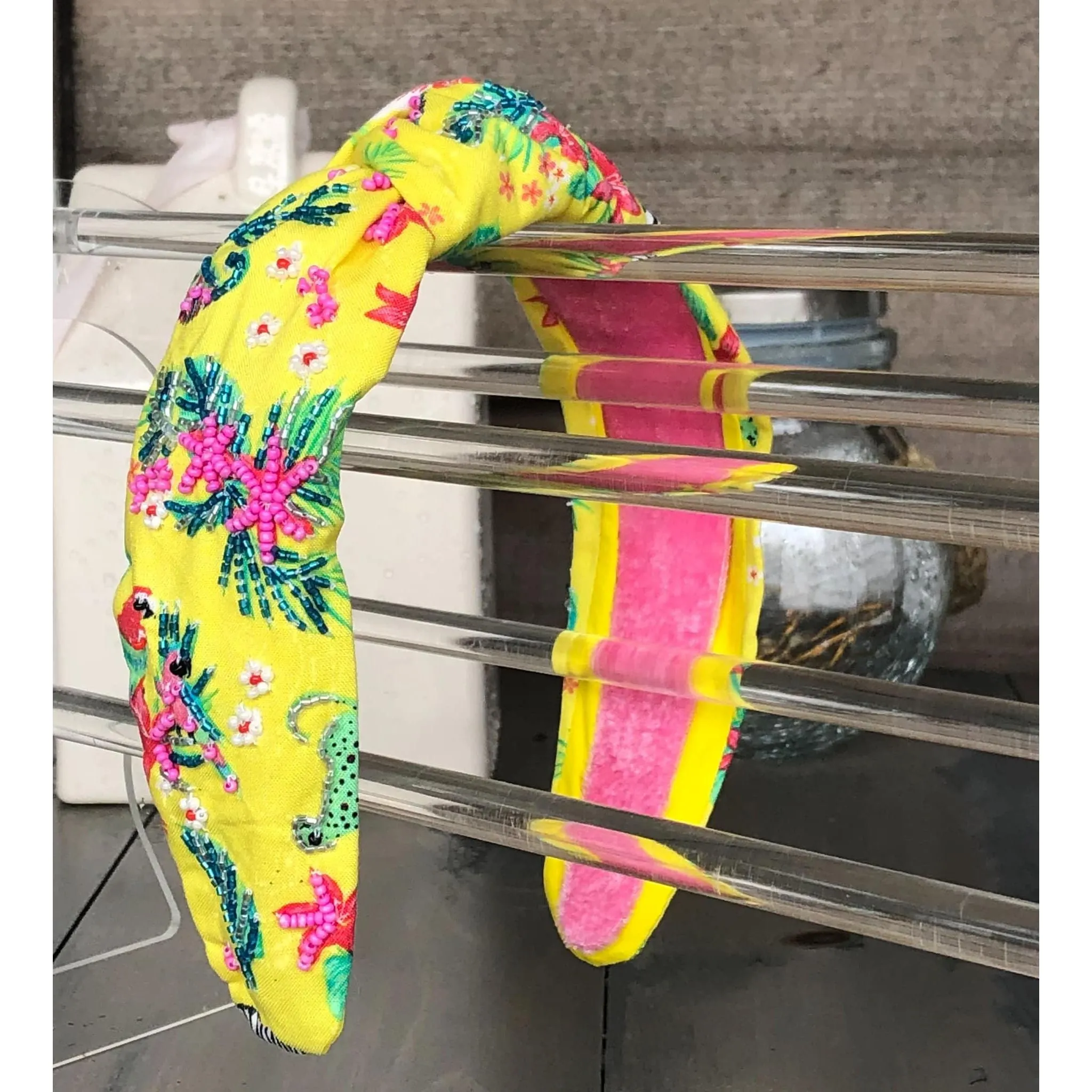 Tropical Bliss Seed Beaded Top Knot Headband -Exclusive OBX Prep